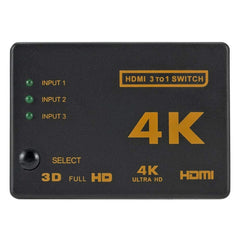 4K 3 into 1 out HDMI Switcher With Remote Control, 5 PCS/Set