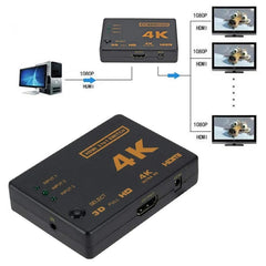 4K 3 into 1 out HDMI Switcher With Remote Control, 5 PCS/Set