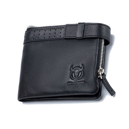 BULL CAPTAIN Anti-theft Brush Leather Wallet For Men, Blue, Black, Brown, Grey
