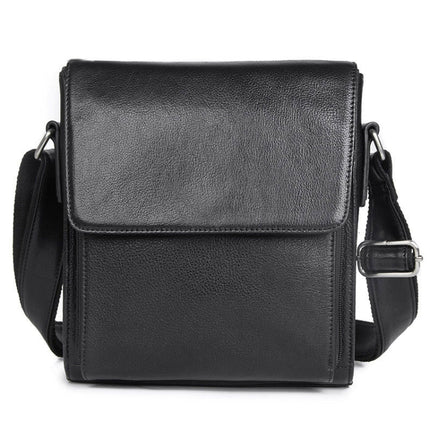 Vintage Crazy Horse Leather Men Shoulder Bag Messenger Bag, Black, Brown, Dark Brown