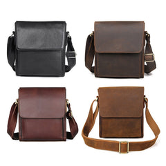 Vintage Crazy Horse Leather Men Shoulder Bag Messenger Bag