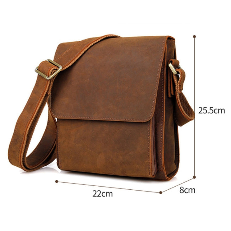 Vintage Crazy Horse Leather Men Shoulder Bag Messenger Bag