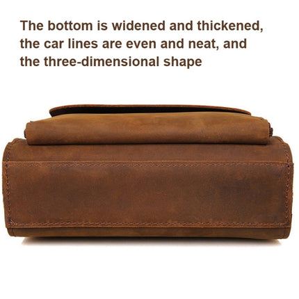 Vintage Crazy Horse Leather Men Shoulder Bag Messenger Bag