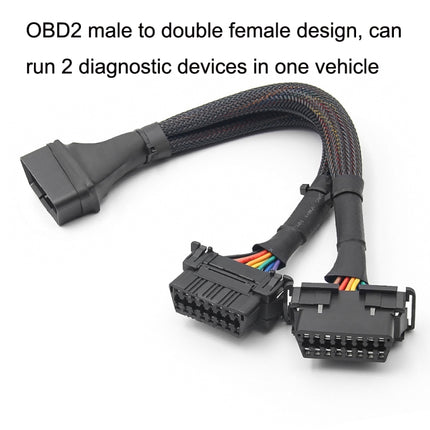2 In 1 16PIN Car OBD Elbow Extension Cable Converted Cable, 2 In 1 16PIN