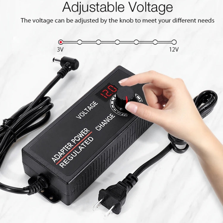 HuaZhenYuan 3-12V5A High Power Speed Regulation And Voltage Regulation Power Adapter With Monitor, US Plug, EU Plug, UK Plug, AU Plug