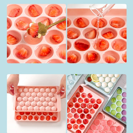 33 Grid Round Ice Hockey Mold With Lid Ice Box Small Marble Ice Tray, Random Color Delivery, Large  Blue, Large Pink, Small Blue, Small Pink
