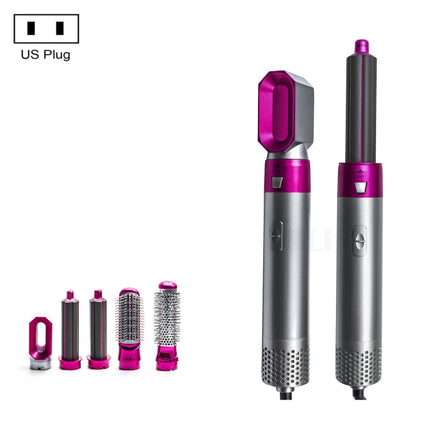 5-in-1 Hot-air Comb Automatic Straightening Dual-purpose Hair Dryer, Silver+Rose Red(US Plug), Silver+Rose Red(UK Plug), Black(EU Plug), Black(US Plug)