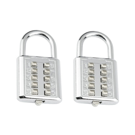 2 PCS 10-Bit Button Password Lock Cabinet Door Tool Box Button Padlock