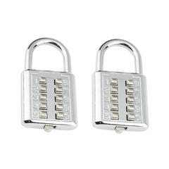 2 PCS 10-Bit Button Password Lock Cabinet Door Tool Box Button Padlock, Red, Electroplating White, Sky Blue, Black