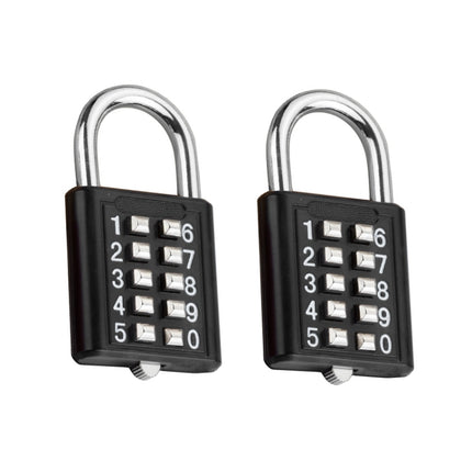 2 PCS 10-Bit Button Password Lock Cabinet Door Tool Box Button Padlock