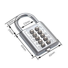 2 PCS 10-Bit Button Password Lock Cabinet Door Tool Box Button Padlock, Red, Electroplating White, Sky Blue, Black