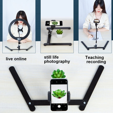 360 Degree Adjustable Metal Overhead Base Desktop Phone Holder,Style:
