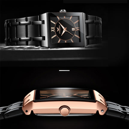 FNGEEN 3627 Waterproof Calendar Men Square Watch, Full Gold Black Surface, Full Gold Gold Surface, Black Belt Rose Shell Black Surface, Black Belt Gold Shell Black Surface, Black Belt Black Shell Black Surface, White Steel White Surface                ...