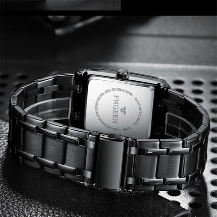 FNGEEN 3627 Waterproof Calendar Men Square Watch, Full Gold Black Surface, Full Gold Gold Surface, Black Belt Rose Shell Black Surface, Black Belt Gold Shell Black Surface, Black Belt Black Shell Black Surface, White Steel White Surface                ...