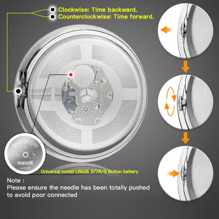 Aluminum Alloy Plating Motorcycle Handlebar Clock, Clock Silver Shell Black Background, Clock Silver Shell White Background, Clock Black Shell White Background, Clock Black Shell Black Background