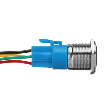 2 PCS 19mm Car Modified Metal Waterproof Button Flat Switch With Light, Color:, Reset  Blue Light, Reset Red Light, Reset Green Light, Self-lock Blue Light, Self-lock Red Light, Self-lock Green Light