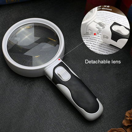 77350B Hand-Held With LED Light Reading Repair 10 Times Magnifier, 77350B 10 Times