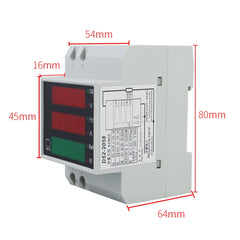 D52-2058 Wattmeter Din rail Volt Current Meter, AC80-300V Built-in CT, AC200-450V Built-in CT