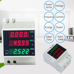 D52-2058 Wattmeter Din rail Volt Current Meter, AC80-300V Built-in CT, AC200-450V Built-in CT
