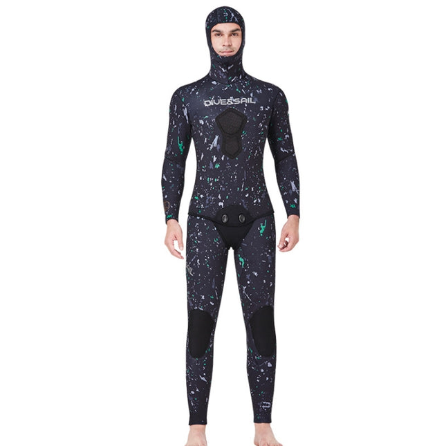 DIVE&SAIL 5mm Split Thick And Keep Warm Long Sleeves Hooded Diving Suit, 5mm M Green, 5mm XXXL Orange, 5mm M Black, 5mm M Orange, 5mm L Green, 5mm L Black, 5mm L Orange, 5mm XL Green, 5mm XL Black, 5mm XXL Green, 5mm XL Orange, 5mm XXL Black           ...