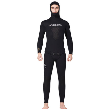 DIVE&SAIL 5mm Split Thick And Keep Warm Long Sleeves Hooded Diving Suit, 5mm L Green, 5mm L Black, 5mm L Orange, 5mm XL Green, 5mm XL Black, 5mm XXL Green, 5mm XL Orange, 5mm XXL Black, 5mm XXXL Green, 5mm XXL Orange, 5mm XXXL Black, 5mm M Green       ...