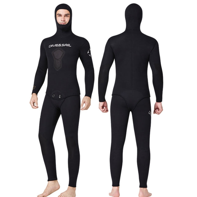 DIVE&SAIL 5mm Split Thick And Keep Warm Long Sleeves Hooded Diving Suit, 5mm L Black, 5mm L Orange, 5mm XL Green, 5mm XL Black, 5mm XXL Green, 5mm XL Orange, 5mm XXL Black, 5mm XXXL Green, 5mm XXL Orange, 5mm XXXL Black, 5mm M Green, 5mm XXXL Orange   ...