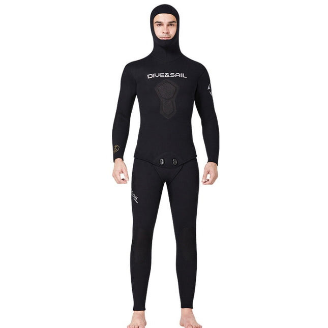 DIVE&SAIL 5mm Split Thick And Keep Warm Long Sleeves Hooded Diving Suit, 5mm L Black, 5mm L Orange, 5mm XL Green, 5mm XL Black, 5mm XXL Green, 5mm XL Orange, 5mm XXL Black, 5mm XXXL Green, 5mm XXL Orange, 5mm XXXL Black, 5mm M Green, 5mm XXXL Orange   ...