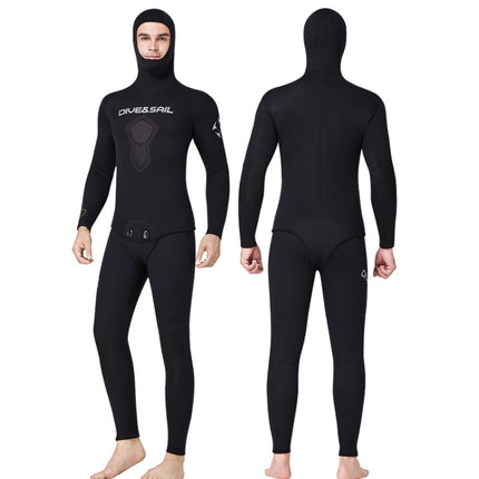 DIVE&SAIL 5mm Split Thick And Keep Warm Long Sleeves Hooded Diving Suit, 5mm XL Black, 5mm XXL Green, 5mm XL Orange, 5mm XXL Black, 5mm XXXL Green, 5mm XXL Orange, 5mm XXXL Black, 5mm M Green, 5mm XXXL Orange, 5mm M Black, 5mm M Orange, 5mm L Green    ...