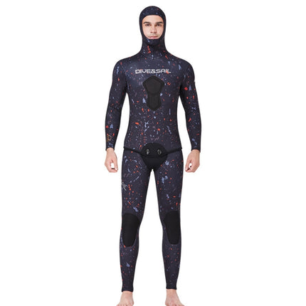 DIVE&SAIL 5mm Split Thick And Keep Warm Long Sleeves Hooded Diving Suit, 5mm L Green, 5mm L Black, 5mm L Orange, 5mm XL Green, 5mm XL Black, 5mm XXL Green, 5mm XL Orange, 5mm XXL Black, 5mm XXXL Green, 5mm XXL Orange, 5mm XXXL Black, 5mm M Green       ...