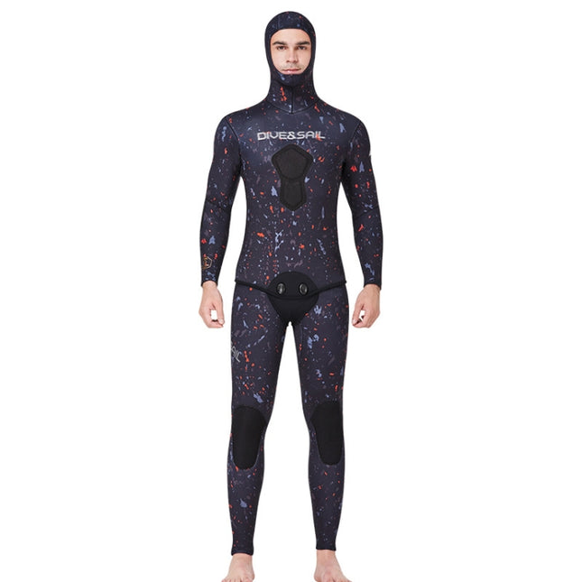 DIVE&SAIL 5mm Split Thick And Keep Warm Long Sleeves Hooded Diving Suit, 5mm M Green, 5mm XXXL Orange, 5mm M Black, 5mm M Orange, 5mm L Green, 5mm L Black, 5mm L Orange, 5mm XL Green, 5mm XL Black, 5mm XXL Green, 5mm XL Orange, 5mm XXL Black           ...