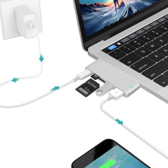 USB-C To HDMI Splitter Docking Station Card Reader, Specification：, 5 in 1 Gray, 5 in 1 Silver, 6 in 1 Gray, 6 in 1 Silver