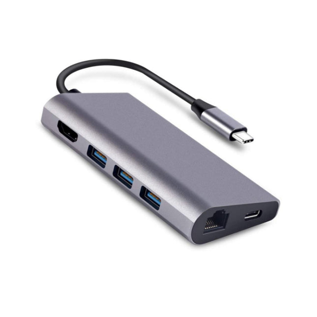 8 in 1 Type-c to HDMI+RJ45 Network Port+3USB3.0+PD Docking Station