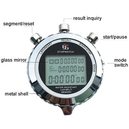 YS Metal Stopwatch 3 Rows Display Running Training Electronic Timers, Style:, YS-510 10 Memories 3 Rows Display, YS-530 30 Memories 3 Rows Display, YS-560 60 Memories 3 Rows Display, YS-5100 100 Memories 3 Rows Display, YS-5120 120 Memories 3 Rows Display