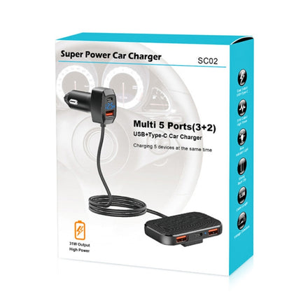 5 In 1 Mobile Phone Fast Recharge Car Charger, SC02M, SC02