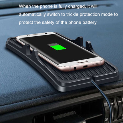 C6 15W 2 In 1 USB Multi-Function Car Wireless Charger Anti-Slip Launching Pad, C6