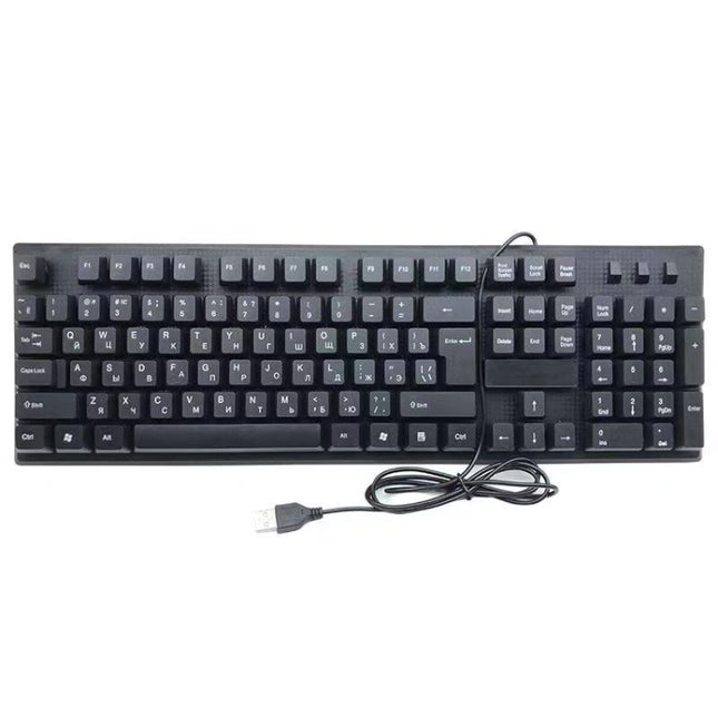108 Keys Computer USB Wired Keyboard, Cable Length: 1.5m, Arabic Single, Russian, French, Spanish