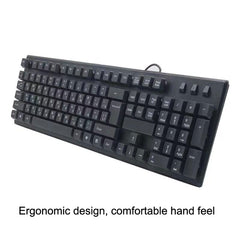 108 Keys Computer USB Wired Keyboard, Cable Length: 1.5m