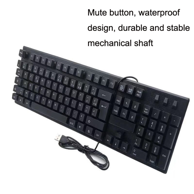 108 Keys Computer USB Wired Keyboard, Cable Length: 1.5m