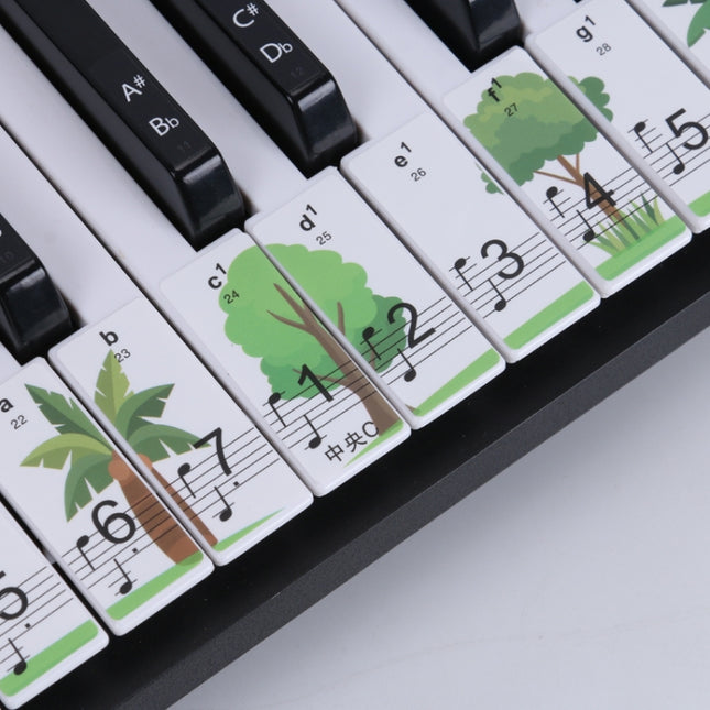 M52 88/76/61/54/49 Keys Piano Keyboard Stickers, Tree, Giraffe
