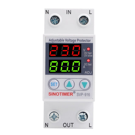 SINOTIMER SVP-916 Adjustable Self-resetting Over-voltage Under-voltage Protector, Current:, 40A, 63A, 80A