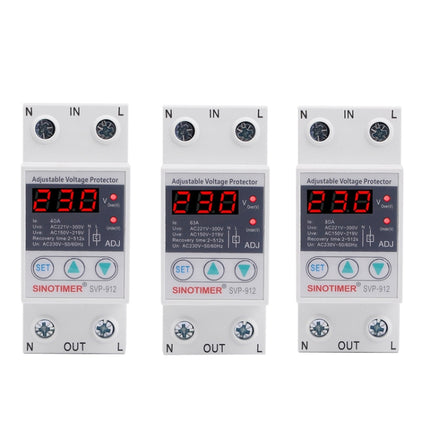 SINOTIMER SVP-912 Adjustable Self-resetting Intelligent Under-voltage Protector, Current:, 40A, 63A, 80A
