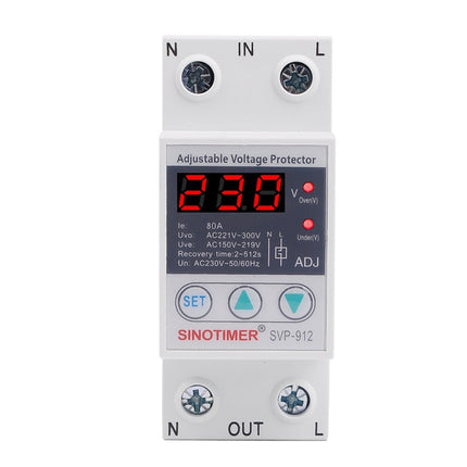 SINOTIMER SVP-912 Adjustable Self-resetting Intelligent Under-voltage Protector, Current:, 40A, 63A, 80A