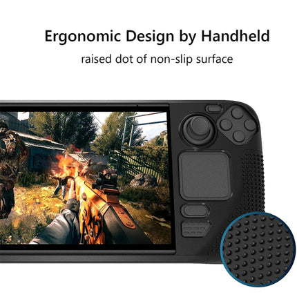PGTECH Game Console Silicone Case With Anti-Slip Particles for Steam Deck, Black