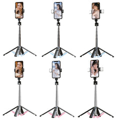 Mobile Phone Live Broadcast Bracket Bluetooth Telescopic Selfie Tripod, High:, 102CM (Aluminum Alloy), 104CM (Aluminum Alloy + Single Fill Light), 104CM (Aluminum Alloy + Dual Fill Lights), 100CM (Stainless Steel)���������������������������������������...