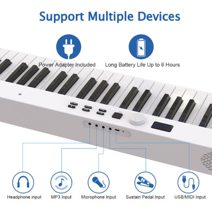 88-Key Portable Smart Folding Electric Piano, EU Plug