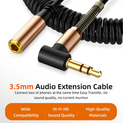 3.5mm Male To Female Spring AUX Extension Cable Speaker Audio Cable, Cable Length: 1.5m