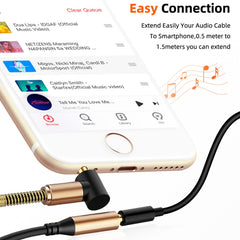 3.5mm Male To Female Spring AUX Extension Cable Speaker Audio Cable, Cable Length: 1.5m