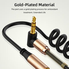 3.5mm Male To Female Spring AUX Extension Cable Speaker Audio Cable, Cable Length: 1.5m