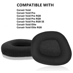 2 almohadillas de repuesto para Corsair Void Pro Elite, estilo: almohadilla para la cabeza, cuero proteico negro, rejilla negra, rejilla inferior gris, rejilla inferior roja, rejilla inferior amarilla, cuero sensorial negro hielo, cuero de cordero negro