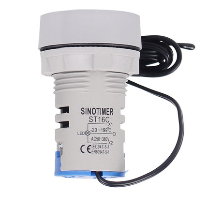 SINOTIMER -20-199 Degrees Celsius Small Temperature Display Indicator, ST16C-01 Red, ST16C-02 White, ST16C-03 Blue, ST16C-04 Green, ST16C-05 Yellow